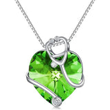 Sterling Silver Heart Crystal Stethoscope Pendant Necklace