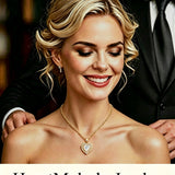 14K Gold Plated Heart Birthstone Heart Necklace for Women Fashion Wedding Anniversary Birthday Gifts