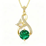 14K Gold Plated Birthstone Infinity Butterfly Necklace for Women
