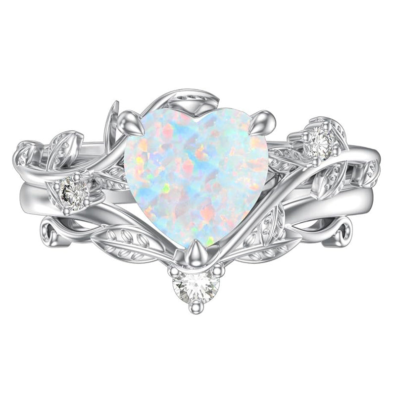 Sterling Silver Pear Oval Kite Heart Hexagon Emerald Coffin Cut Gemstone Engagement Promise Ring Set