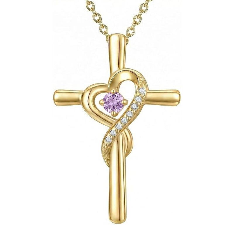 14K Gold Plated Cross Pendant Necklace for Women Faith Jewelry for Anniversary Christmas  Birthday Mother's Day