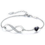 Infinity Heart Symbol Charm Link Bracelet for Women 925 Sterling Silver  Adjustable Anniversary Jewelry Christmas Birthday Gifts