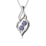 Sterling Silver Sister Pendant Necklace With Engraved