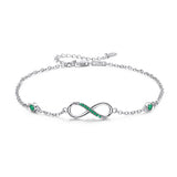 Sterling Silver Endless Love Symbol Anklet