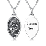 Sterling Silver 12 Month Birth Flower Urn Necklace for Ashes