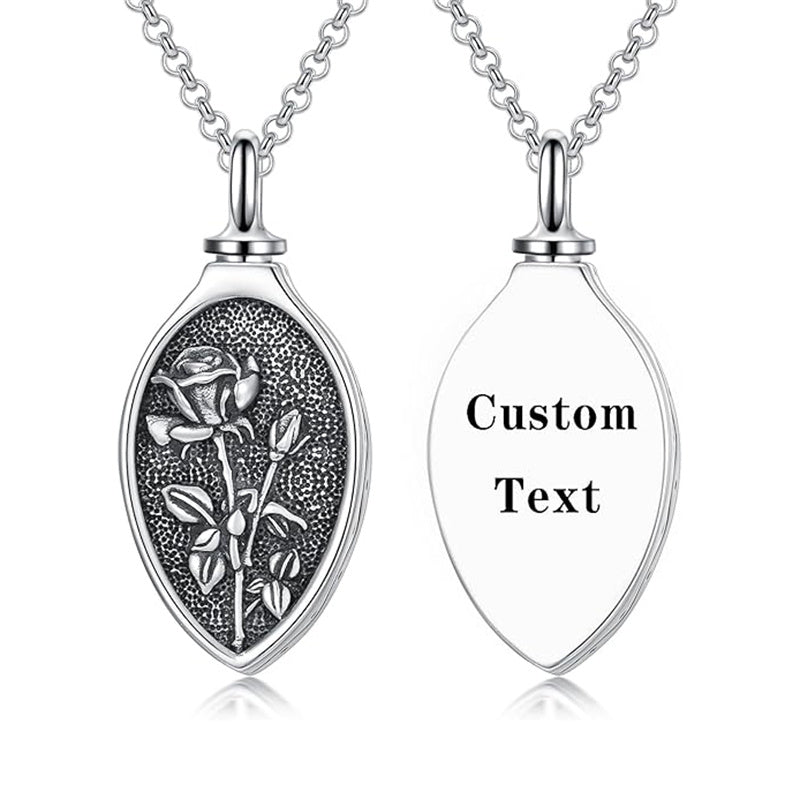 Sterling Silver 12 Month Birth Flower Urn Necklace for Ashes