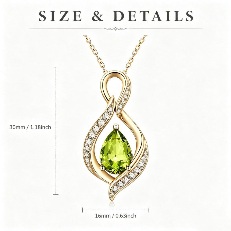 14K Gold Plated  Birthstone Infinity Symbol Pendant  Necklace Anniversary Christmas Birthday Jewelry Gift