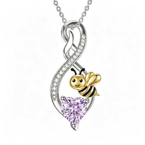 Sterling Silver 12 Month Birthstone Infinity Heart Animal Pendant Necklace Christmas Birthday Jewelry Gift