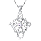 Sterling Silver 12 Birthstones Twisted Cross Necklace for Women