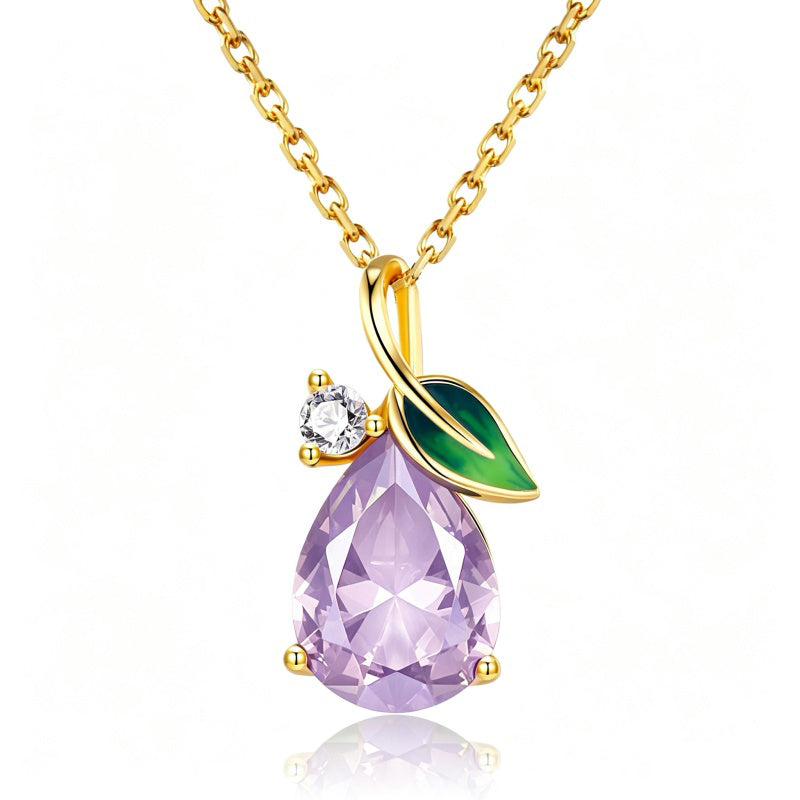 14K Gold Plated  Teardrop Birthstone Pendant Necklace Birthday Gifts for Women