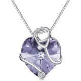Sterling Silver Heart Crystal Stethoscope Pendant Necklace