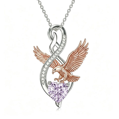Sterling Silver 12 Month Birthstone Infinity Heart Animal Pendant Necklace Christmas Birthday Jewelry Gift