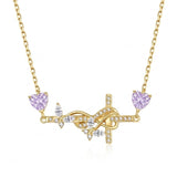 14K Gold Plated Birthstone Butterfly Cross Necklace for Women Anniversary Christmas Birthday Gift