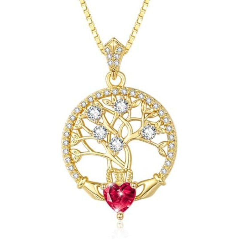 14K Gold Plated  Birthstone Tree of Life Necklaces for Women