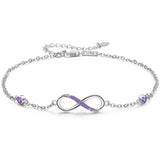 Sterling Silver Endless Love Symbol Anklet