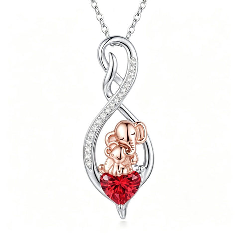 Sterling Silver 12 Month Birthstone Infinity Heart Animal Pendant Necklace Christmas Birthday Jewelry Gift
