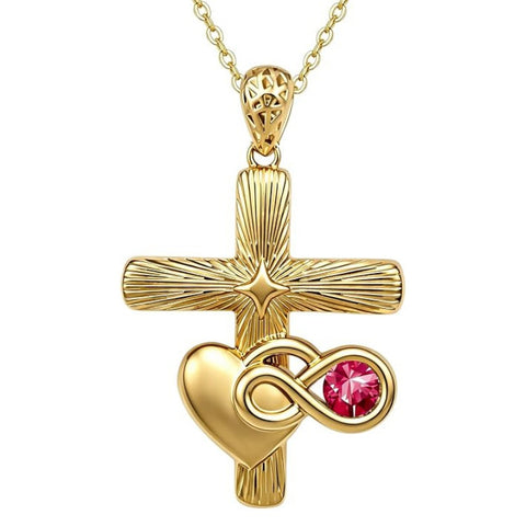 14K Gold Plated Cubic Zirconia Infinity Heart Pendant Necklace for Women