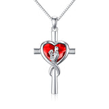 Sterling Silver Father Daughter Heart Pendant Necklace from Dad Gift for Daughter