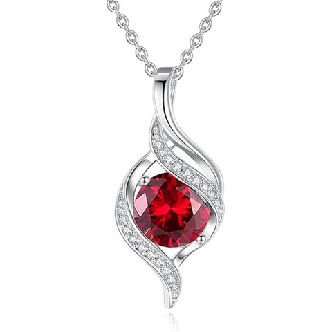 Sterling Silver Teardrop Birthstone Infinity Love Necklace for Women