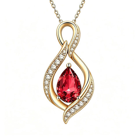14K Gold Plated  Birthstone Infinity Symbol Pendant  Necklace Anniversary Christmas Birthday Jewelry Gift