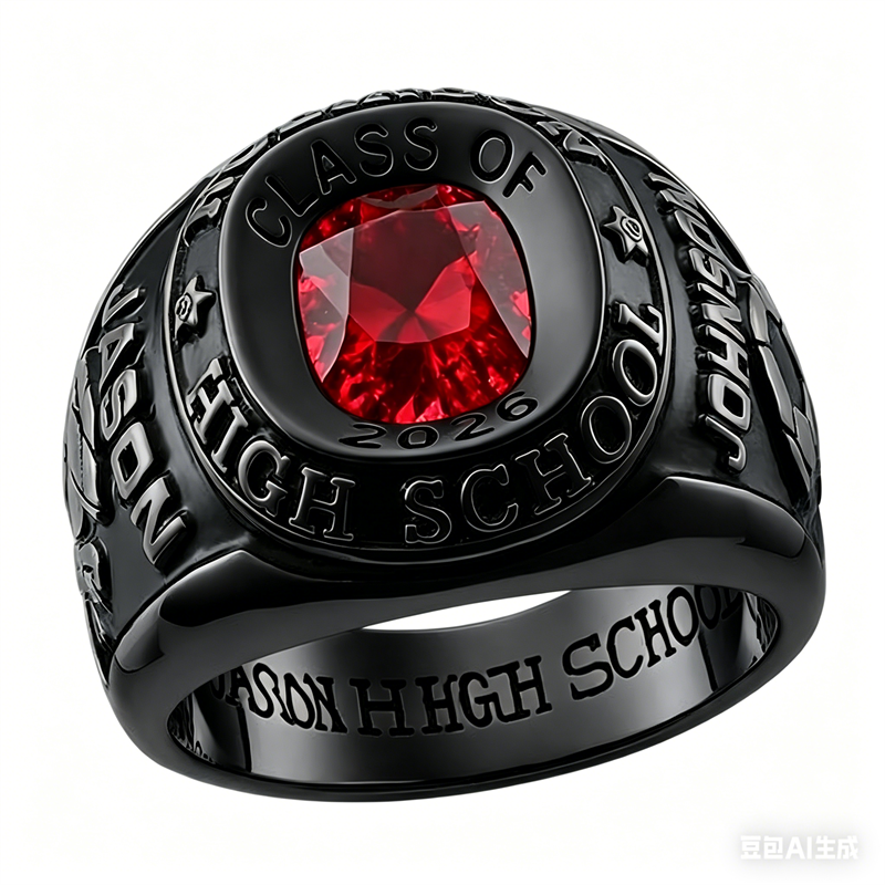 Copper Sterling Silver Custom Birthstone Class Ring for Men