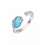 Sterling Silver Turquoise Adjustable  Rings for Women