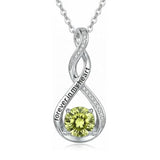 14K Gold Plated 12 Month Birthstone Infinity Twisted Pendant Necklace Mother's Day Christmas Anniversary Birthday Gift