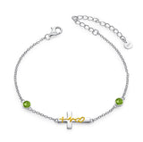 925 Sterling Silver Faith Hope Love Cross Bracelets with 12 Birthstones Birthday Christian Jewelry for Women