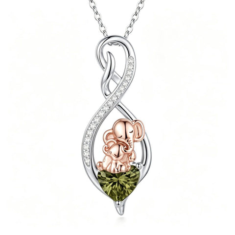 Sterling Silver 12 Month Birthstone Infinity Heart Animal Pendant Necklace Christmas Birthday Jewelry Gift