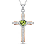 14K Gold Plated Birthstone Cross Necklace for Women  Protection Jewelry