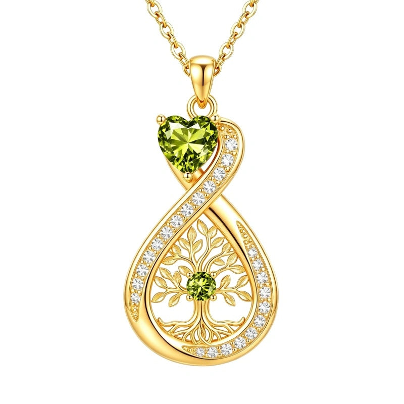 14K Gold Plated Infinity Birthstone  Butterfly Cross Necklace for Women