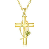 Stethoscope Cross 14K Gold Plated Pendant Necklace for Women Nurse Doctor Birthday Graduation Gift for Medical Student