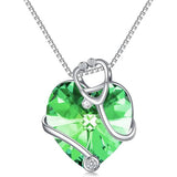 Sterling Silver Heart Crystal Stethoscope Pendant Necklace