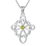 Sterling Silver 12 Birthstones Twisted Cross Necklace for Women