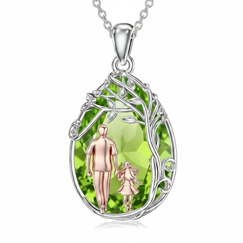 Sterling Silver Crystal Father Daughter Pendant Necklace from Dad  I Love You Forever Jewelry