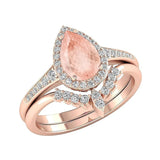 Sterling Silver 3.0CT Pear-Shaped Wedding  Engagement Ring Set For Women