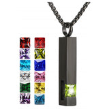 Stainless Steel Birthstones Urn Necklaces for Ashes Cross Cremation Pendant for Men Women Memorial Keepsake Jewelry