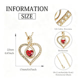 14K Gold Plated Love Heart Birthstone Necklace for Women