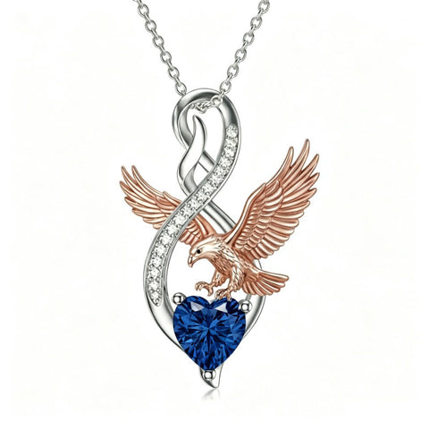 Sterling Silver 12 Month Birthstone Infinity Heart Animal Pendant Necklace Christmas Birthday Jewelry Gift