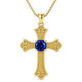 14K Gold Plated  Birthstone Cross Necklace  Pendant Necklace Mother's Day Birthday Gifts for Women