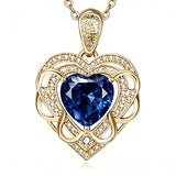 14K Gold Plated Heart Birthstone Heart Necklace for Women Fashion Wedding Anniversary Birthday Gifts