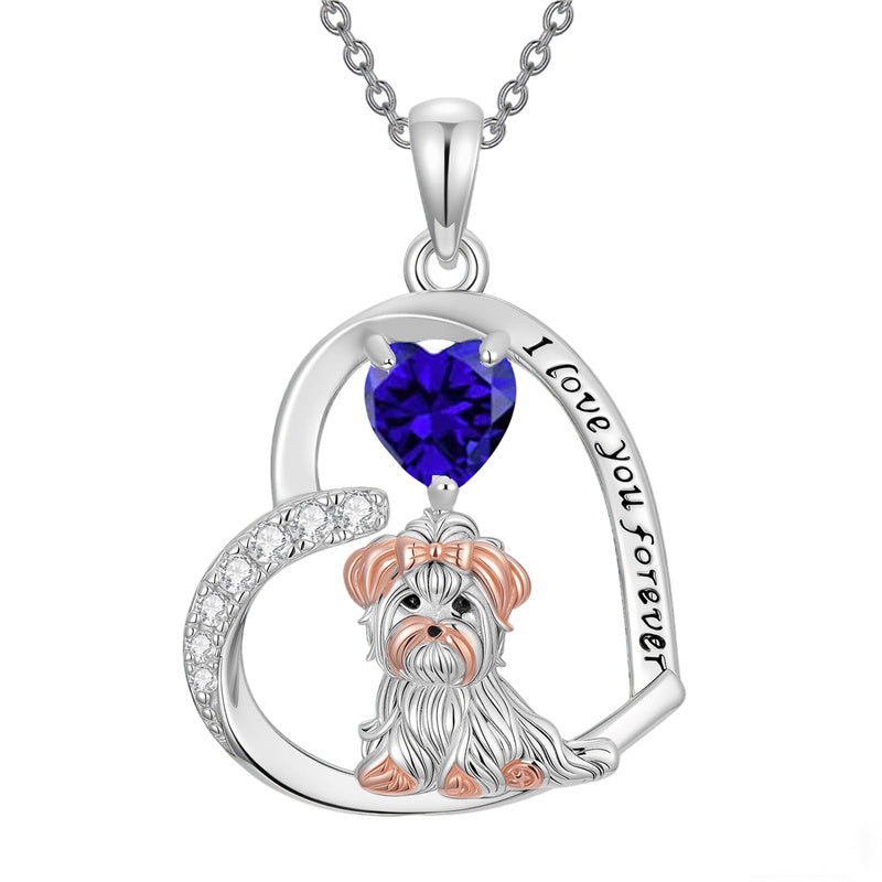 Sterling Silver 12 Month Birthstone Yorkshire Pendant Necklace