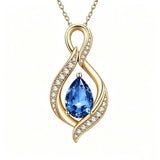 14K Gold Plated  Birthstone Infinity Symbol Pendant  Necklace Anniversary Christmas Birthday Jewelry Gift