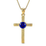 14K Gold Plated  Birthstone Cross Necklace  Pendant Necklace Mother's Day Birthday Gifts for Women