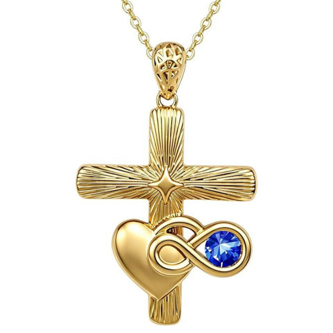 14K Gold Plated Cubic Zirconia Infinity Heart Pendant Necklace for Women