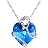 Sterling Silver Heart Crystal Stethoscope Pendant Necklace