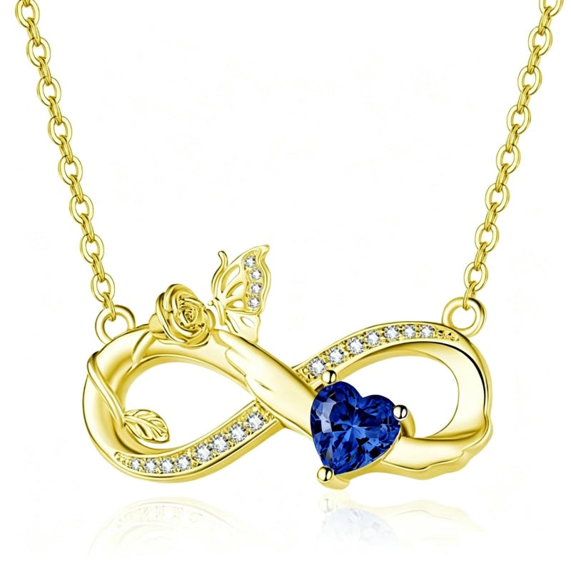 14K Gold Plated Birthstone Butterfly Necklace for Women Ideal Gift for Anniversary Christmas Birthday
