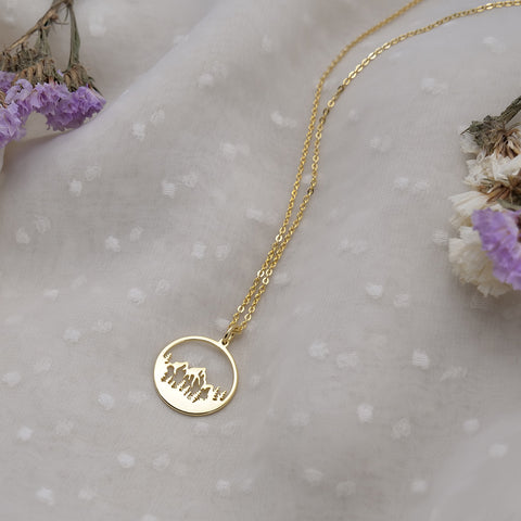 14K Gold Mountain Pendant Necklace