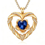 14K Gold Plated  Birthstone Rose Flower Heart Necklaces for Women  Birthday Christams Valentine's Day Jewelry Gift