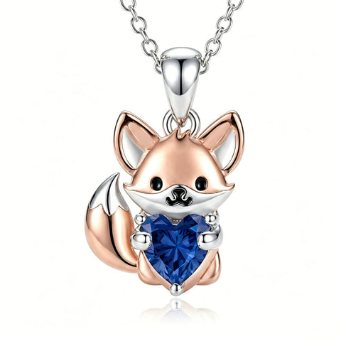 Sterling Silver 12 Month Birthstones Hedgehog Pug Fox Otter Pendant Necklace Gifts for  Birthday, Christmas, Graduation